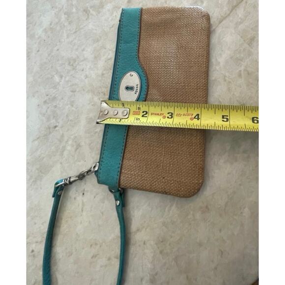 Fossil Key-Per Wristlet teal and beige - Picture 6 of 13